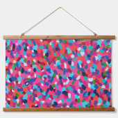 ピンク絵画抽象芸術 吊り下げ型タペストリー (正面)