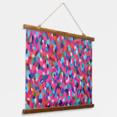 ピンク絵画抽象芸術 吊り下げ型タペストリー (傾斜あり)