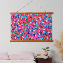 ピンク絵画抽象芸術 吊り下げ型タペストリー