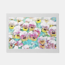 ピンク絵画色の白パンジー