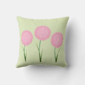 ピンク緑かわいい花の枕クッション クッション (裏面)