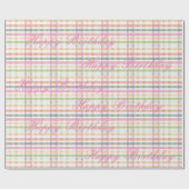 ピンク緑と青 ラッピングペーパー (フラット)