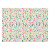 ピンク緑のオレンジ色のフローラ花綿ダイニング テーブルクロス (正面(横))