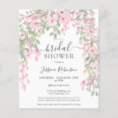 ピンク緑のフローラ水の色の予算ブライダルシャワー (正面)