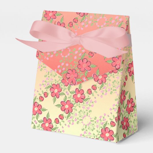 ピンク緑の桃と黄色 フェイバーボックス (正面サイド)
