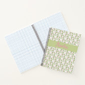 ピンク緑の水彩花手帳 ノートブック (内部)