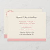 ピンク縁どのカスタムウェディングは日付はがきを保存 案内ポストカード (正面/裏面)