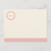 ピンク縁どのカスタムウェディングは日付はがきを保存 案内ポストカード (裏面)