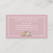 ピンク縁どのフローラフレーム猫 名刺 (裏面)