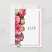 ピンク縁どのフローラ結婚の 出欠カード (裏面)