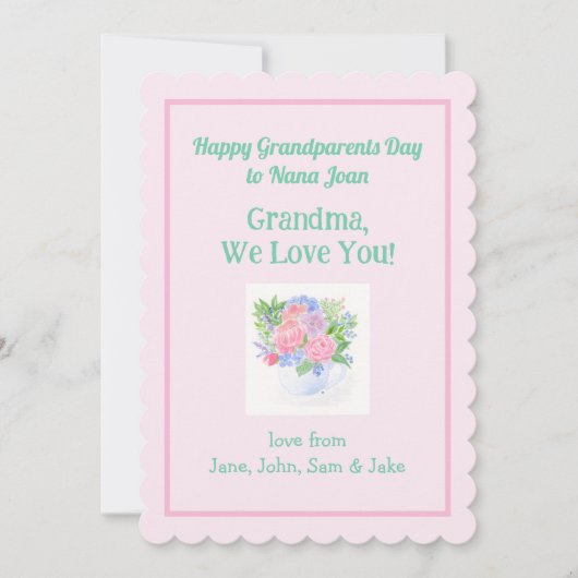 ピンク縁どのホタテ祖父母の日 (正面)