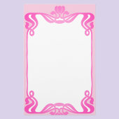 ピンク縁どアールヌーボー文房具 便箋