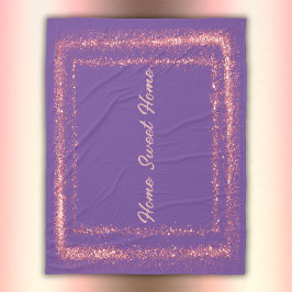 ピンク縁どグリッターモノグラム | フリースブランケット