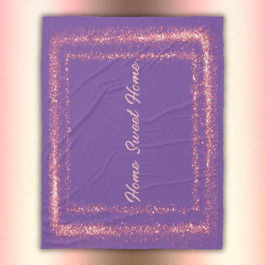 ピンク縁どグリッターモノグラム | フリースブランケット