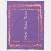 ピンク縁どグリッターモノグラム | フリースブランケット (正面)