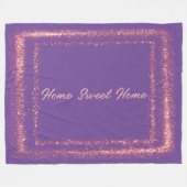 ピンク縁どグリッターモノグラム | フリースブランケット (正面(横))