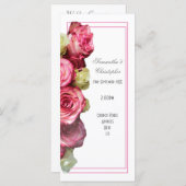 ピンク縁どバラ教会の結婚式 プログラム (正面/裏面)