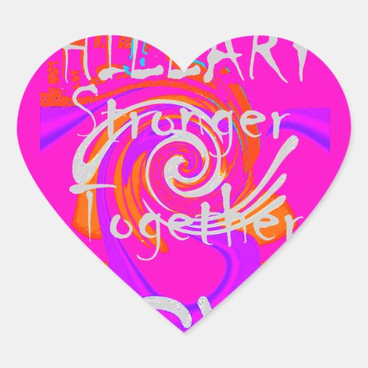 ピンク縁どヒリラインスピレーションアートプリント ハートシール (正面)