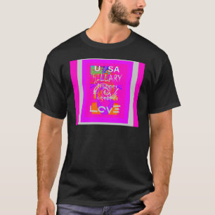ピンク縁どヒリラインスピレーションアートプリント Tシャツ