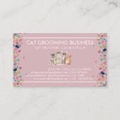 ピンク縁どフローラフレーム猫ラブペットの足 名刺 (裏面)
