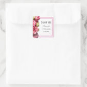 ピンク縁どロー結婚感謝していブライダル スクエアシール (バッグ)