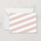 ピンク縁ど二重モダンモノグラムストライプの ノートカード (裏面)