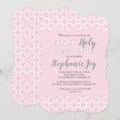 ピンク縁ど宗教招待状 招待状 (正面/裏面)