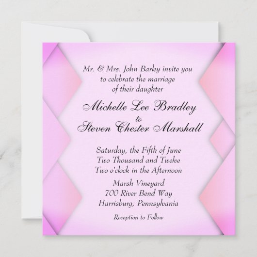 ピンク織 招待状 (正面)