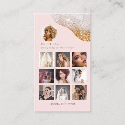 ピンク美しいエステティシャンソーシャルメディア事業 コーリングカード (裏面)