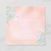 ピンク美しいスタイリストメイクアップアーティスト スクエア名刺 (裏面)