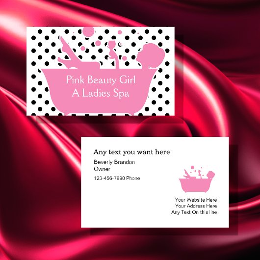 ピンク美しいスパ名刺 名刺