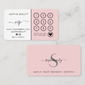 ピンク美しいビジネスモノグラムエレガントロイヤリティカード ロイヤリティカード (正面/裏面)