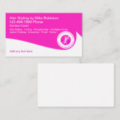 ピンク美しいヘアスタイリストテーマ名刺 名刺 (正面/裏面)