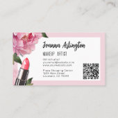 ピンク美しいメイクアップアーティスト 名刺 (裏面)