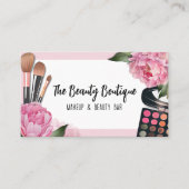 ピンク美しいメイクアップアーティスト 名刺 (正面)