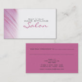 ピンク美容師サロンアポイントメント名刺 予約カード (正面/裏面)