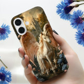 ピンク羽のユニコーンペガサスフェアヤタリーアート Case-Mate iPhoneケース