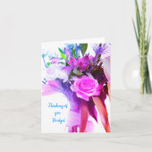 ピンク考えの花が元気に カード (正面)