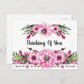 ピンク考えの花を着た君の ポストカード (正面/裏面)