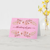 ピンク考えの花 カード (黄色い花)