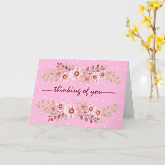 ピンク考えの花 カード (黄色い花)