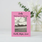 ピンク考えるの乳がん信仰ホープラブ ポストカード (スタンド正面)