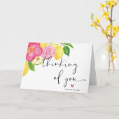 ピンク考えフローラズオブユー勇気付けられる悔やみや弔慰 カード (黄色い花)