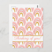 ピンク考えレインボー ポストカード (正面/裏面)