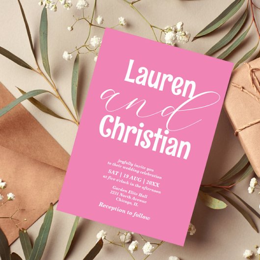 ピンク聖なる書物、 経典結婚式招待状 招待状