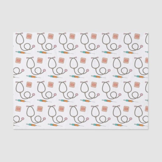 ピンク聴診器 薄葉紙 (正面)