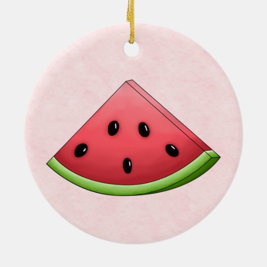 ピンク背景スイカオーナメント セラミックオーナメント (裏面)