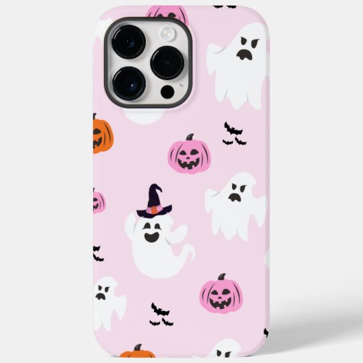 ピンク背景ハロウィーン Case-Mate iPhoneケース (裏面)