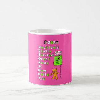 ピンク背景妊娠Girl Mug コーヒーマグカップ