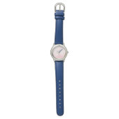 ピンク背景金ゴールドスクリプトイニシャル 腕時計 (フラット)